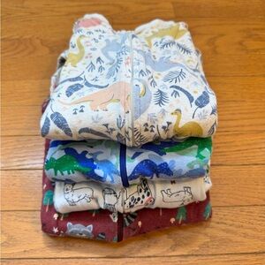 Bundle of Four Zip-up Footie PJs